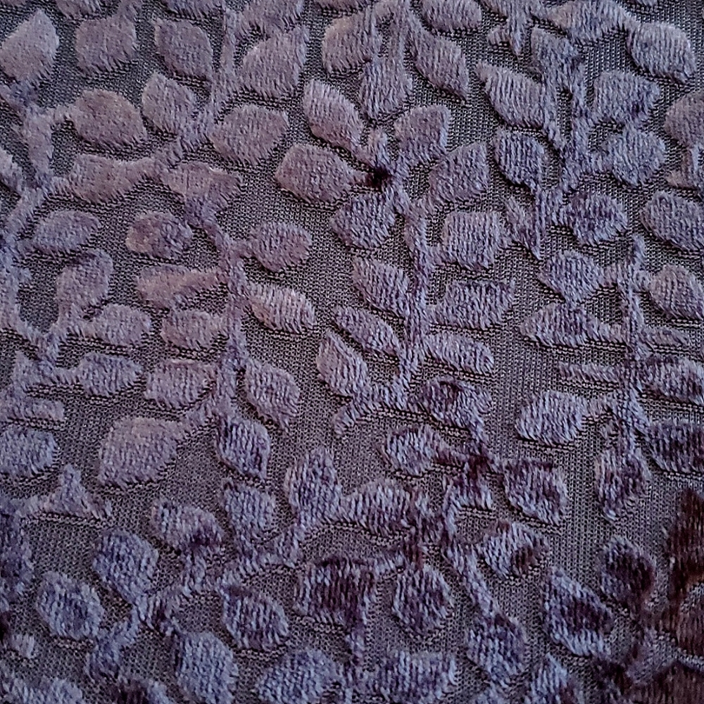Jennifer Moore Black Short Sleeve Velvet Leaf Lined Dress Women's Size Large - Picture 6 of 6